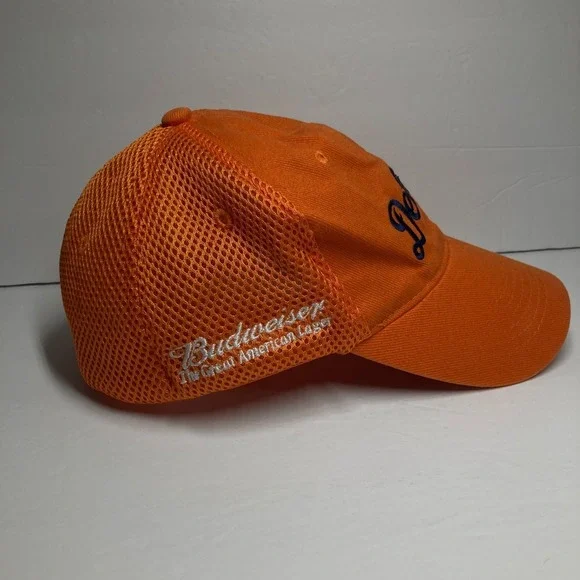 Detroit Cap Hat Adult Orange Fitted Budweiser Great American Lager‎ Embroidered - Picture 7 of 13